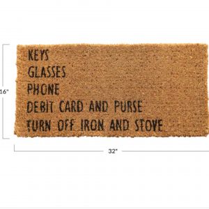Natural Coir Doormat “keys, glasses, phone”