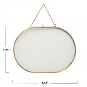 Brass & Glass oval frame