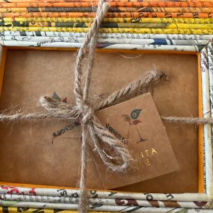 Newspaper art frame- sunburst