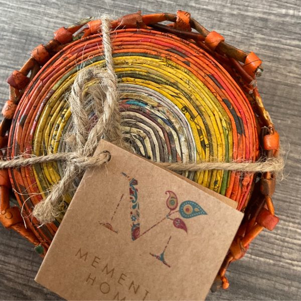Newspaper coaster set- sunburst