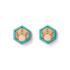 Hex Studs - Teal