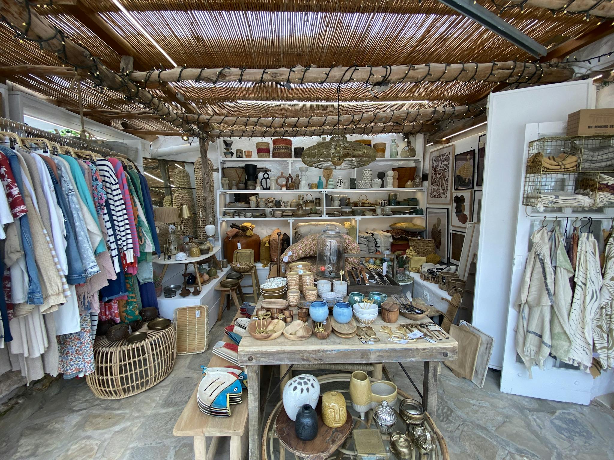 Explore unique handcrafted pottery and decor in an artisan shop in Santa Gertrudis, Ibiza.
